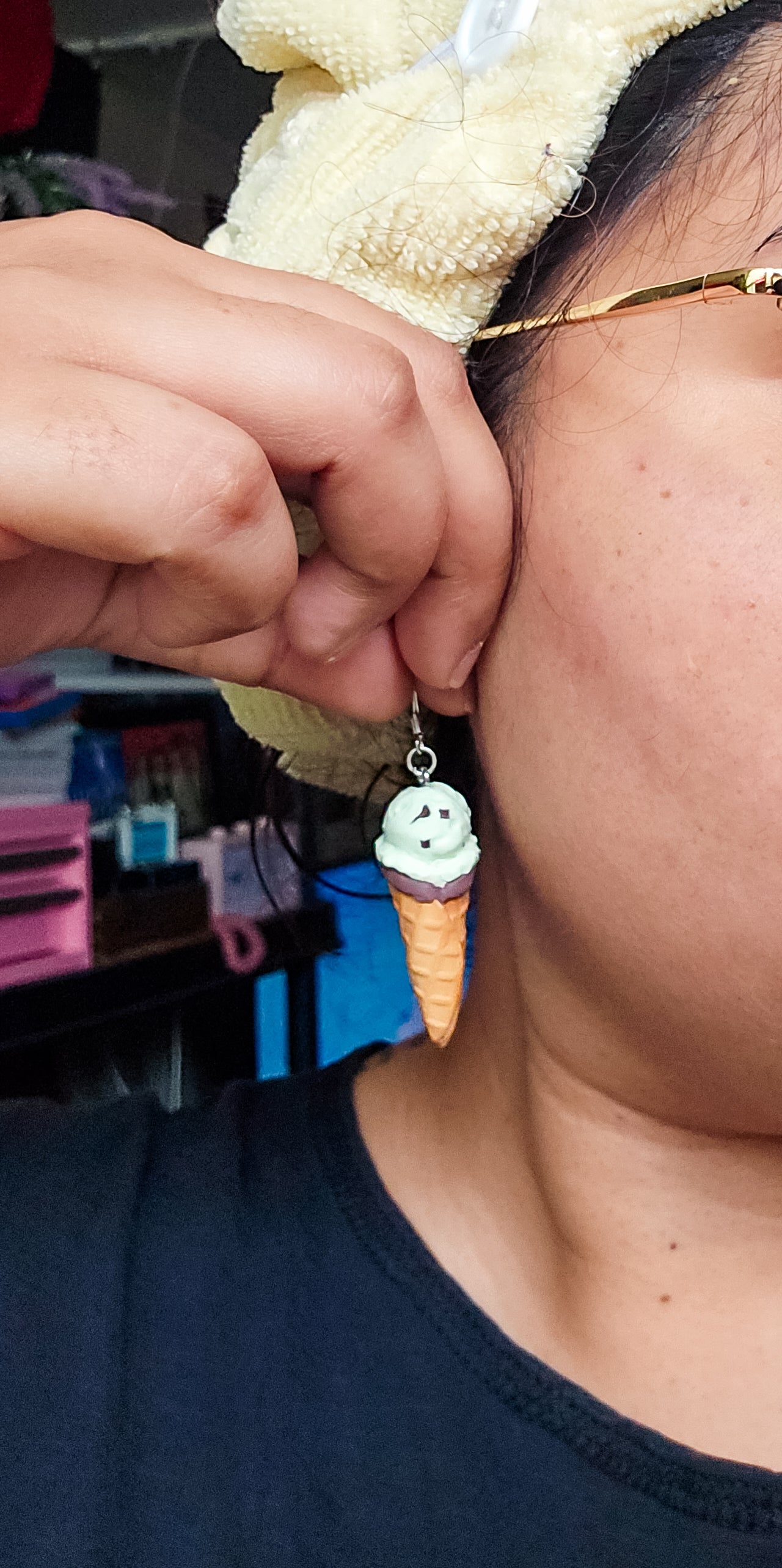 Handsculpted Ice Cream Cone Earrings, THREE FLAVOURS TO CHOOSE FROM