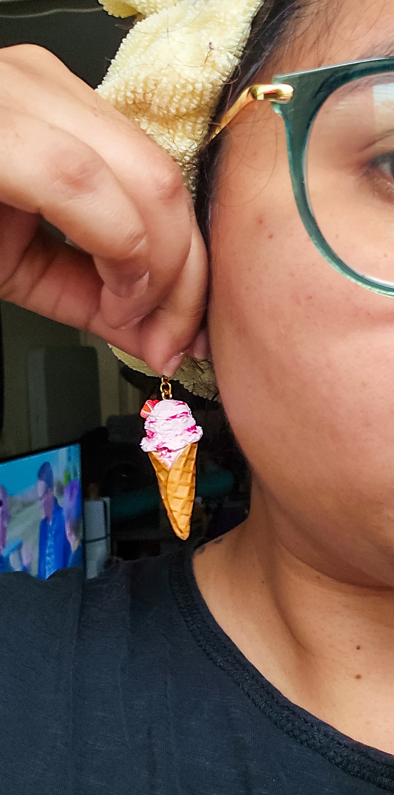 Handsculpted Ice Cream Cone Earrings, THREE FLAVOURS TO CHOOSE FROM