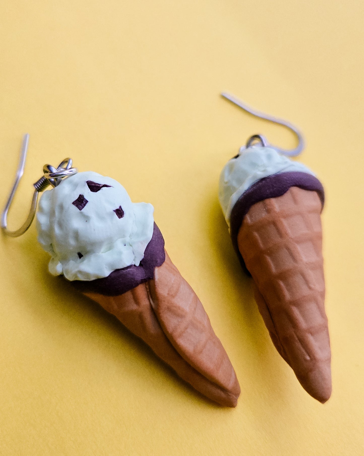Handsculpted Ice Cream Cone Earrings, THREE FLAVOURS TO CHOOSE FROM