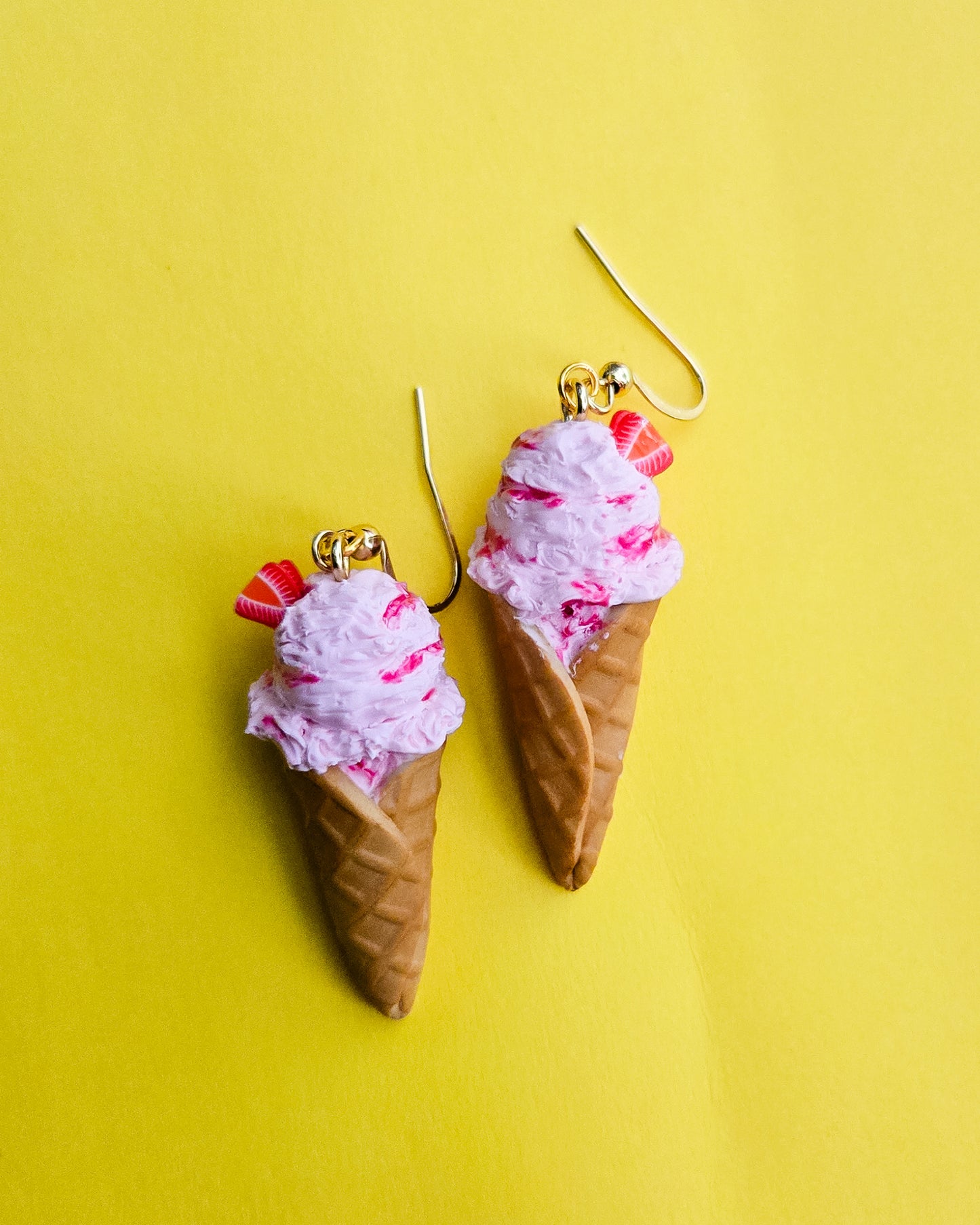 Handsculpted Ice Cream Cone Earrings, THREE FLAVOURS TO CHOOSE FROM