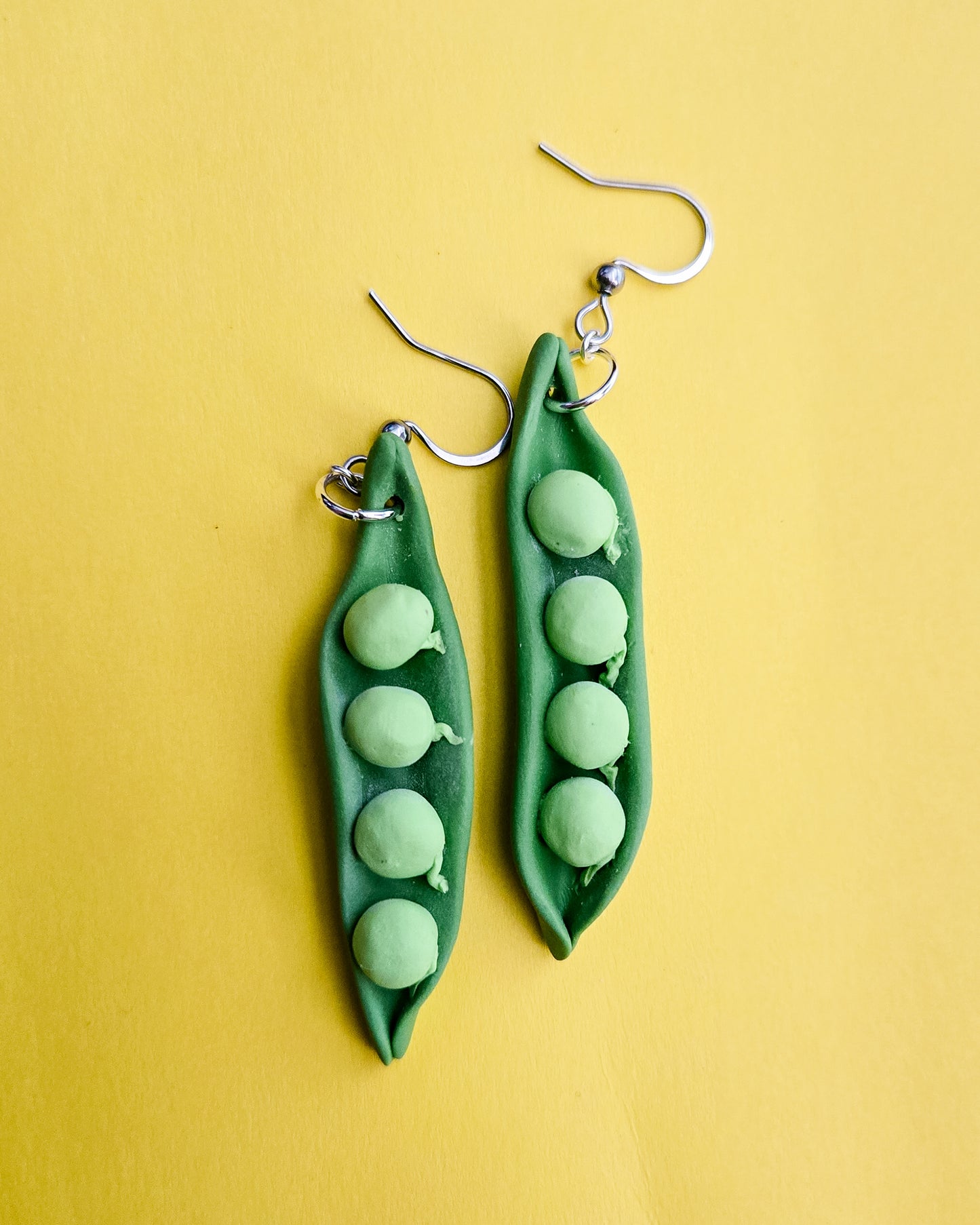 Handsculpted Snap Pea Earrings