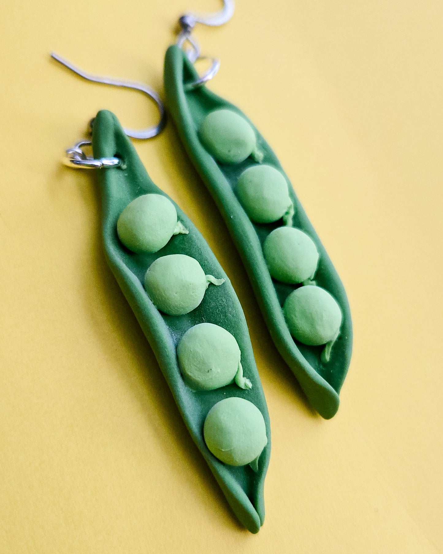 Handsculpted Snap Pea Earrings
