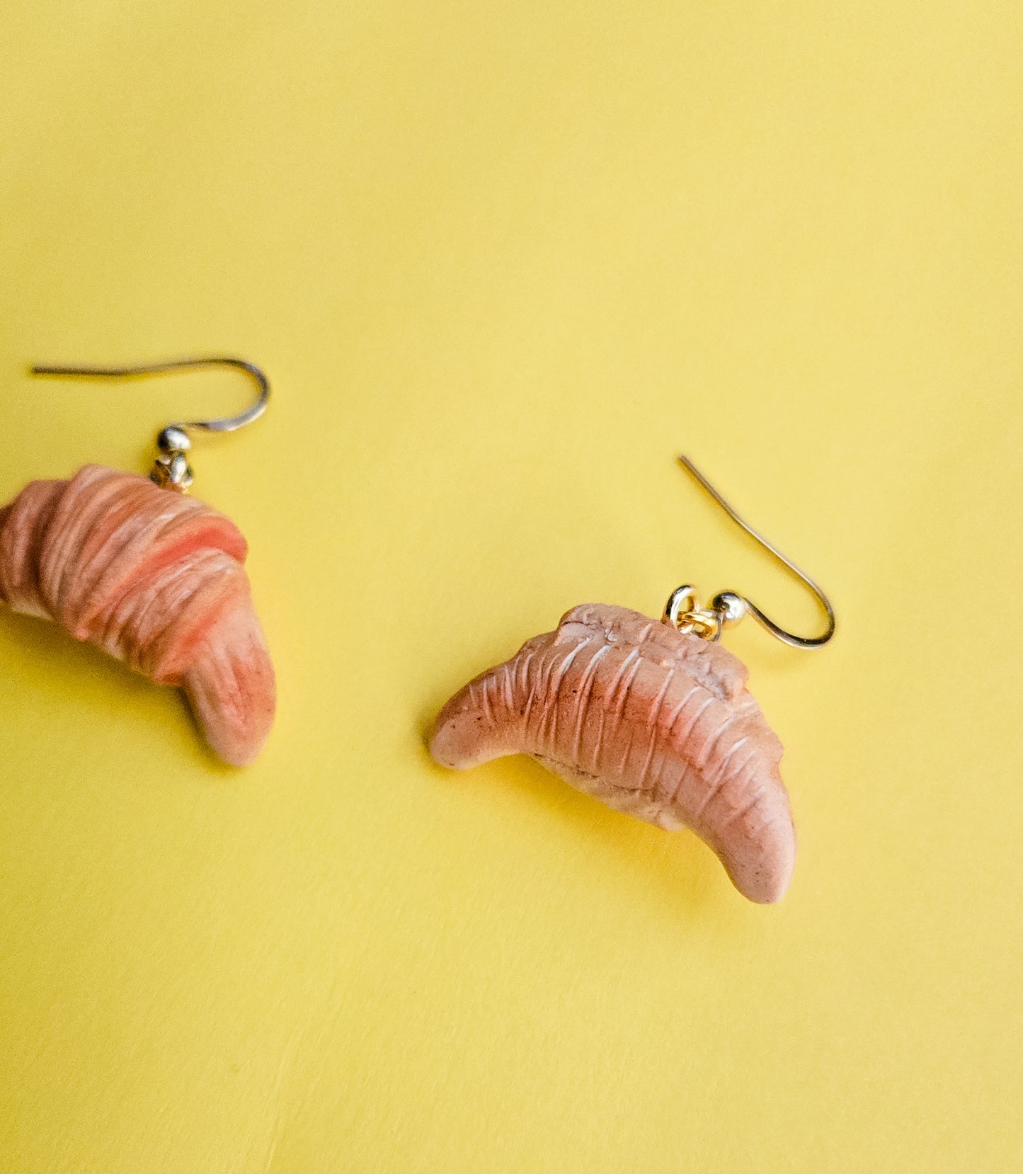 Handsculpted Croissant Earrings