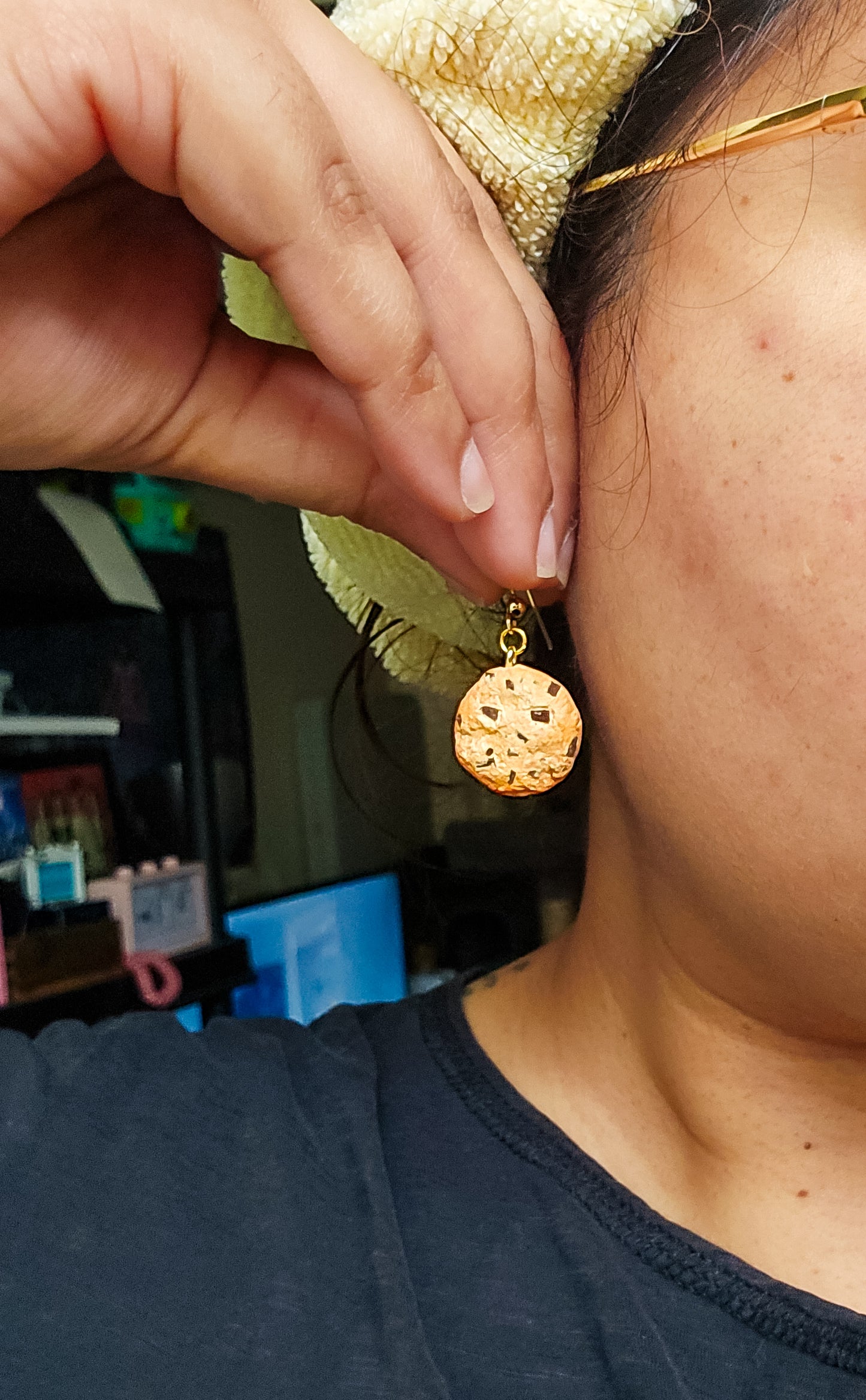 Handsculpted Chocolate Chip Cookie Earrings