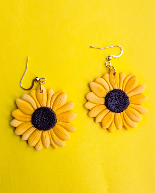 Dangly Sunflower Earrings