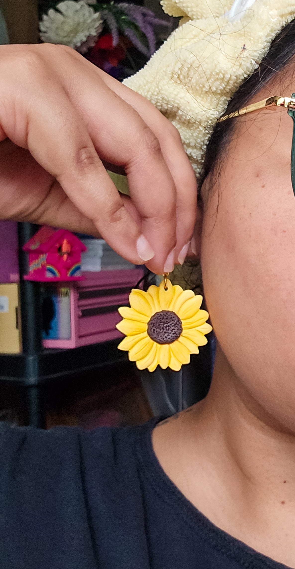 Dangly Sunflower Earrings