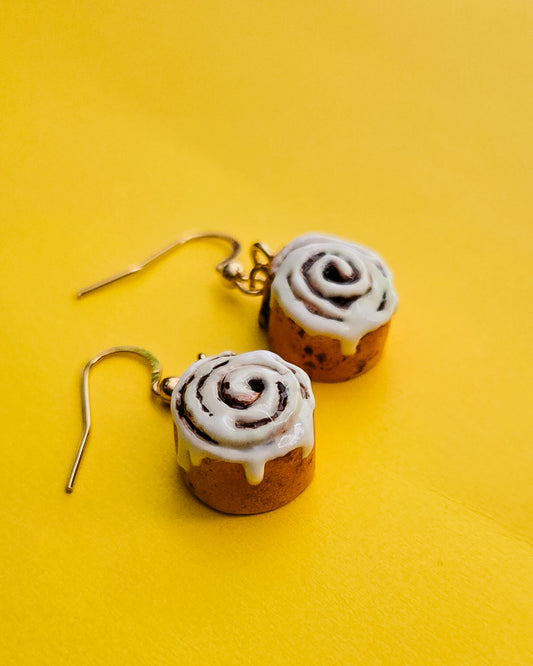 Handsculpted Cinnamon Roll Earrings