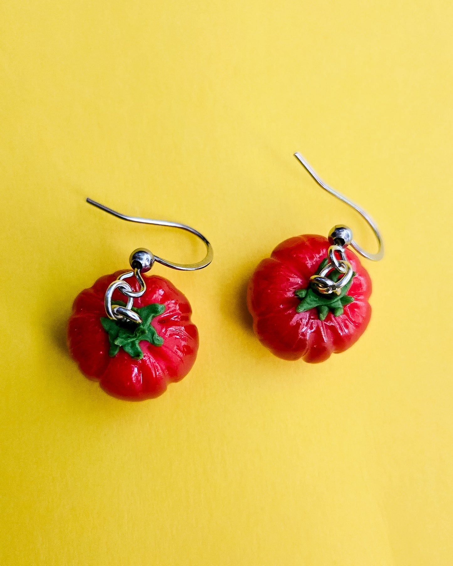Handsculpted Tomato Earrings