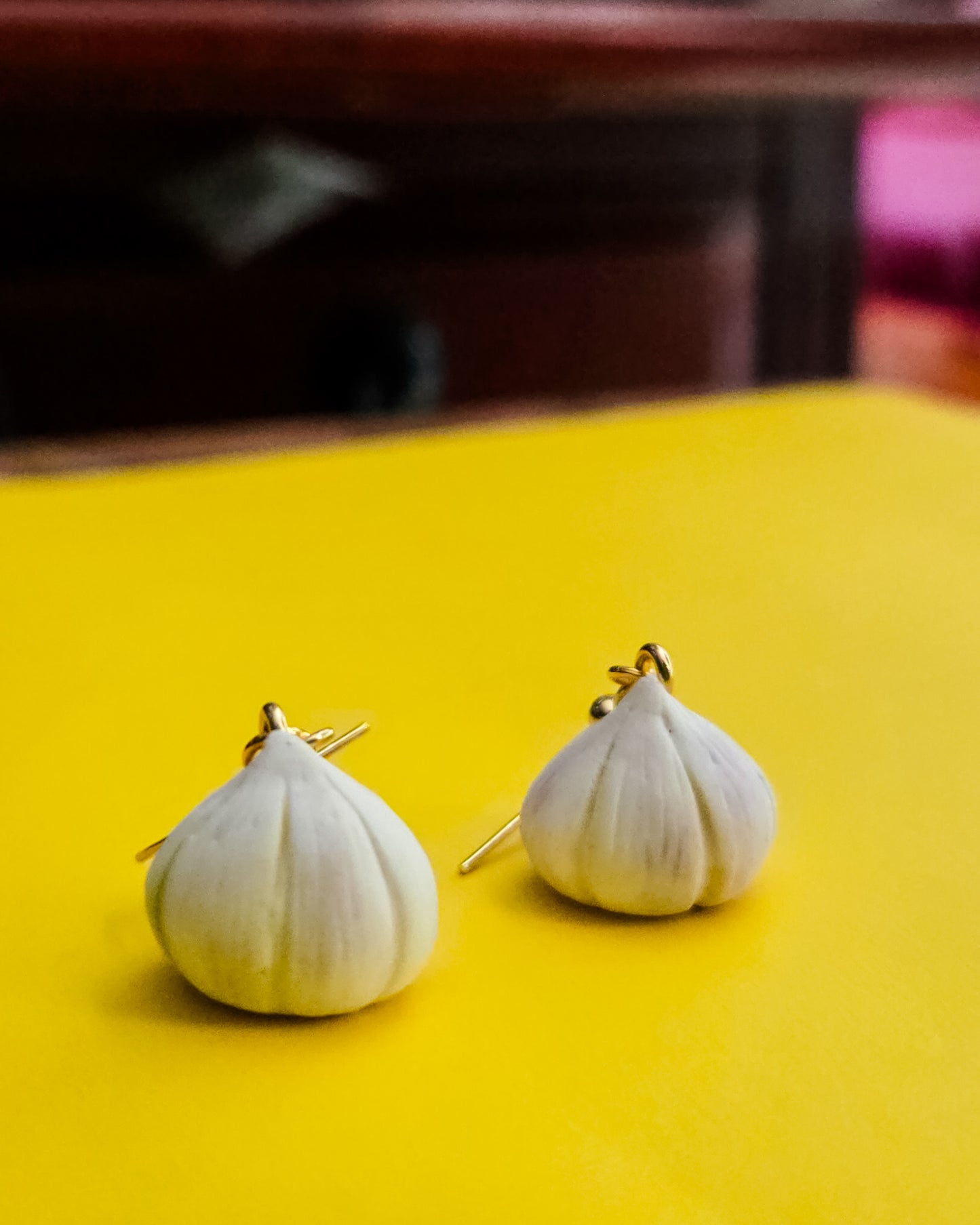 Handsculpted Garlic Earrings, garlic girl