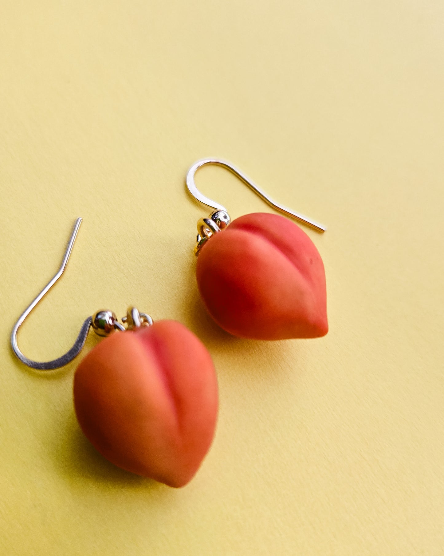 Handsculpted Peach Earrings