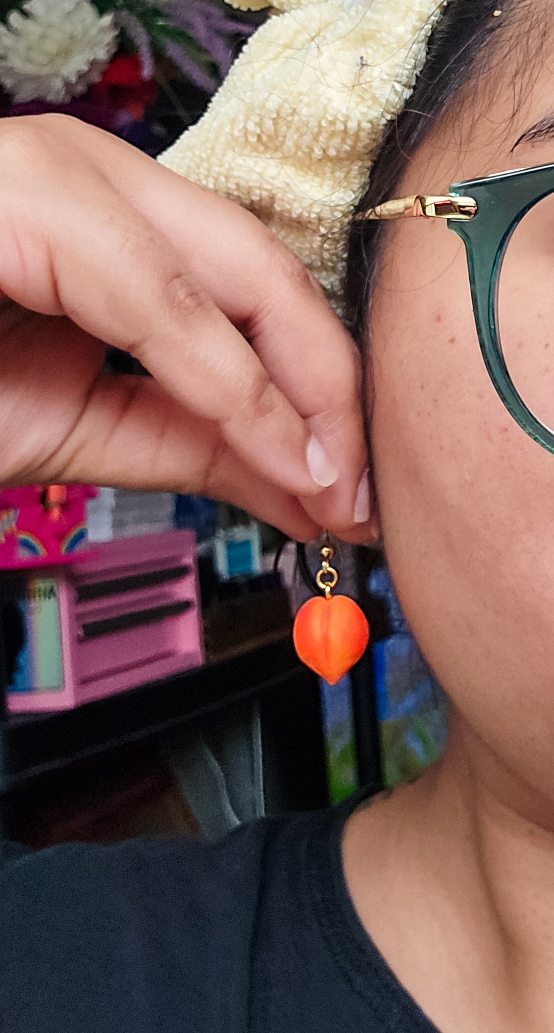 Handsculpted Peach Earrings