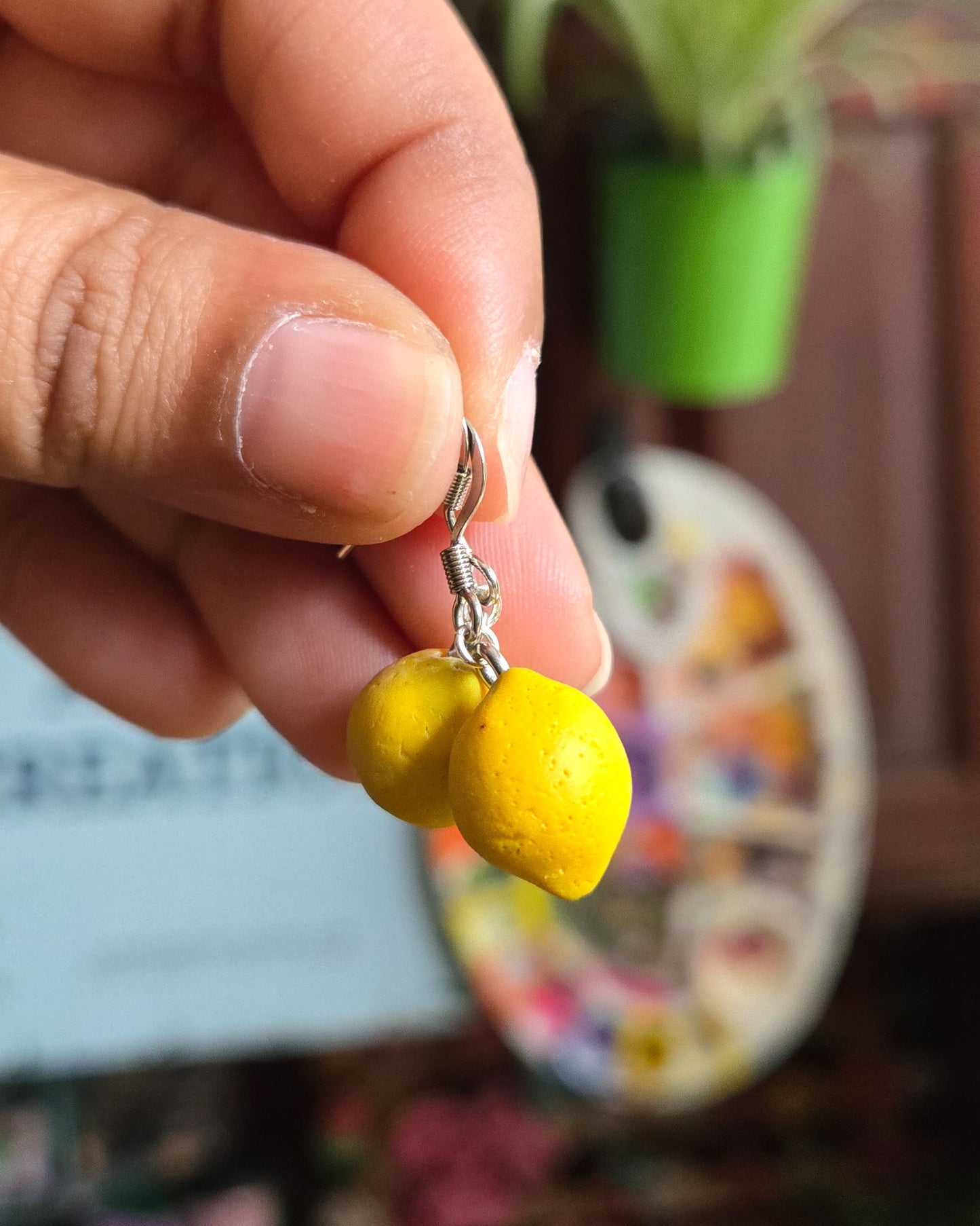 Handsculpted Lemon Earrings