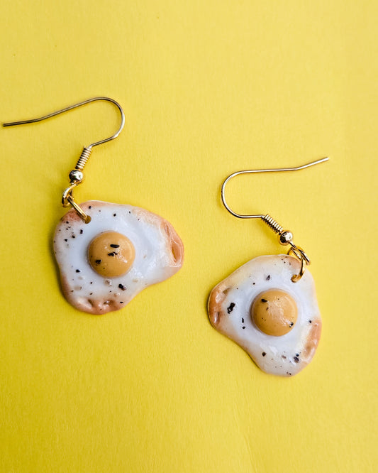 Handsculpted Fried Egg Earrings