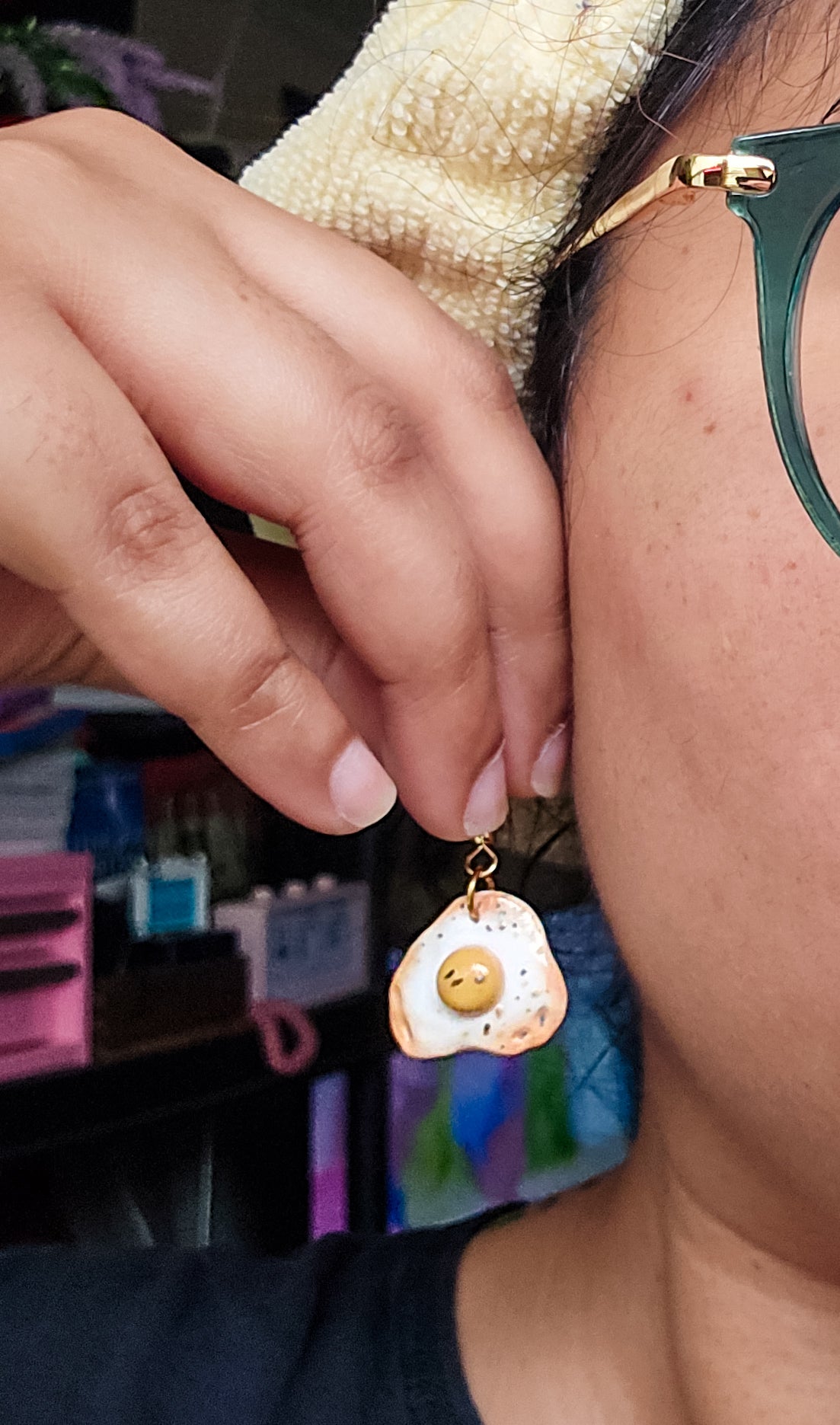 Handsculpted Fried Egg Earrings