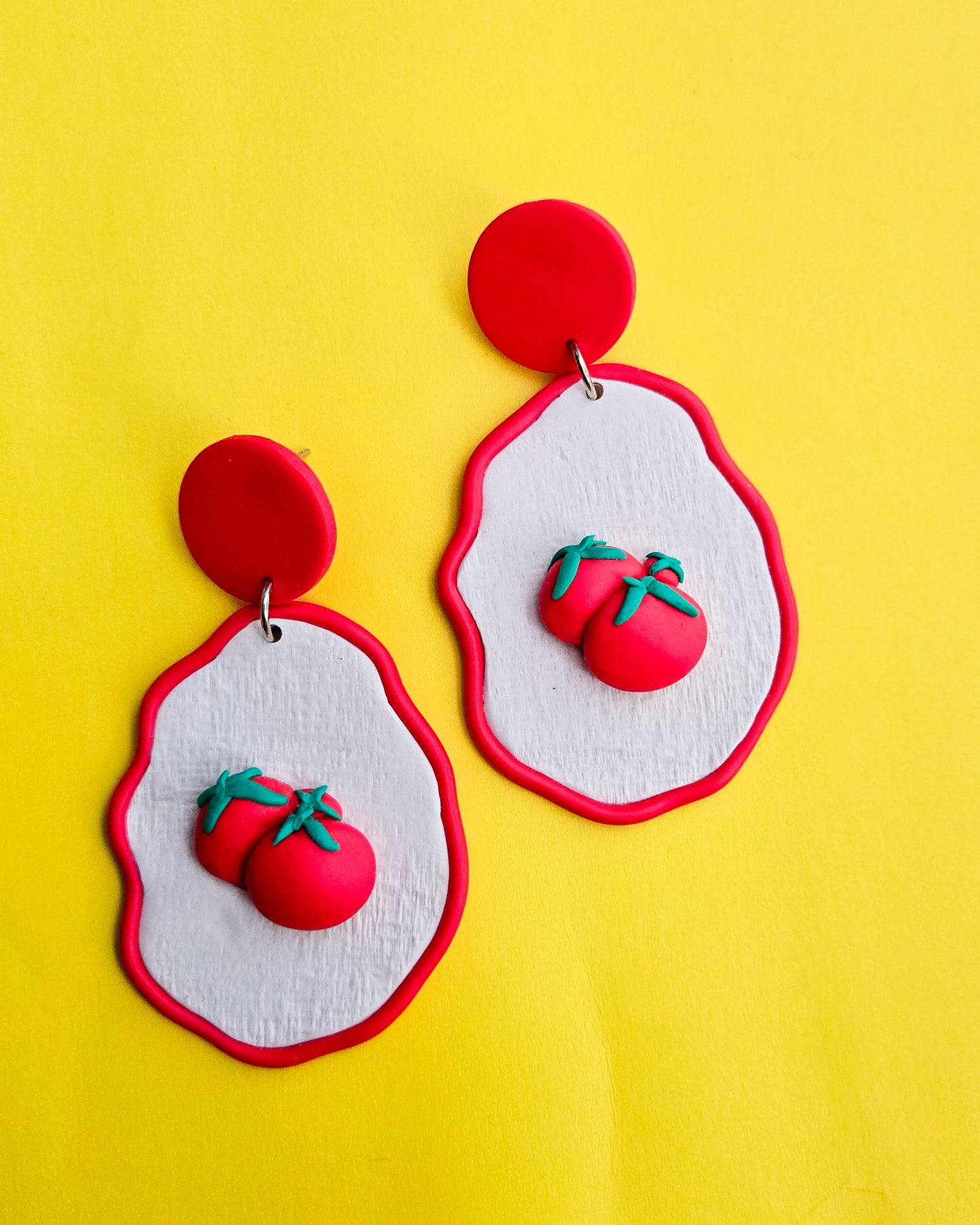 Sewing Needle Tomato Earrings