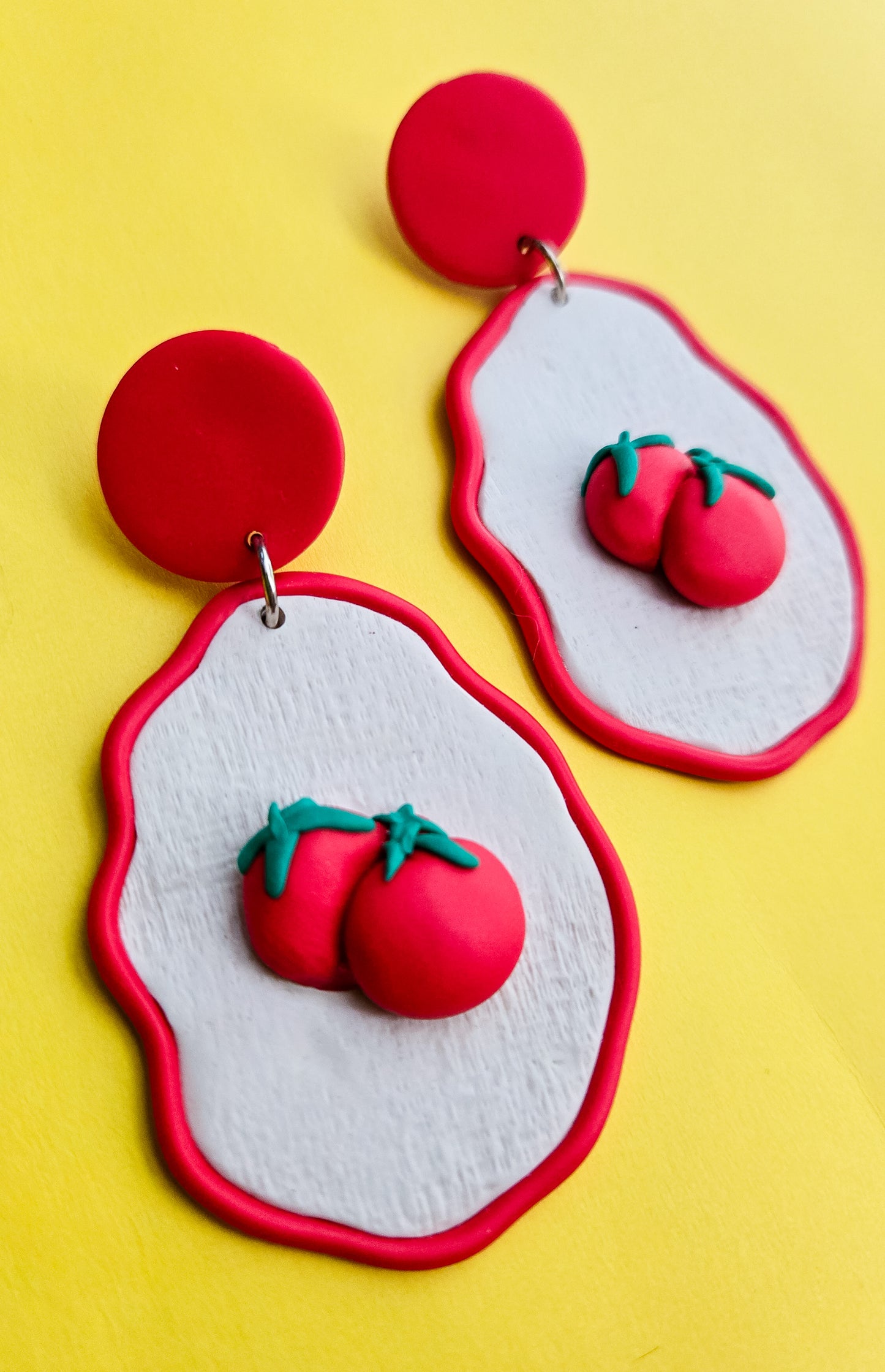 Sewing Needle Tomato Earrings