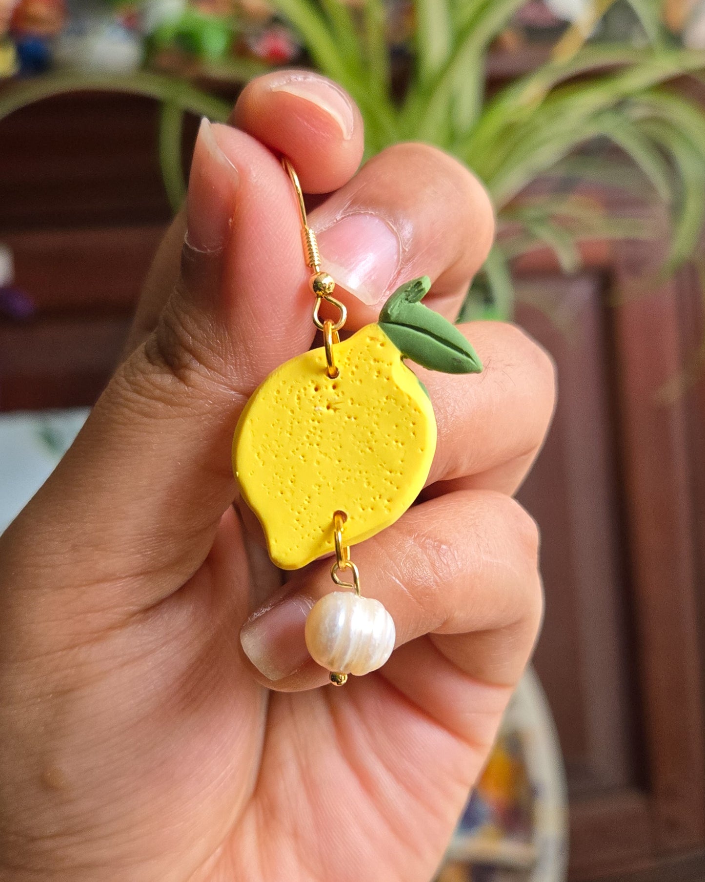 Lemon Pearl Earrings, freshwater potato pearl