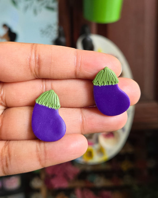 Eggplant Stud Earrings