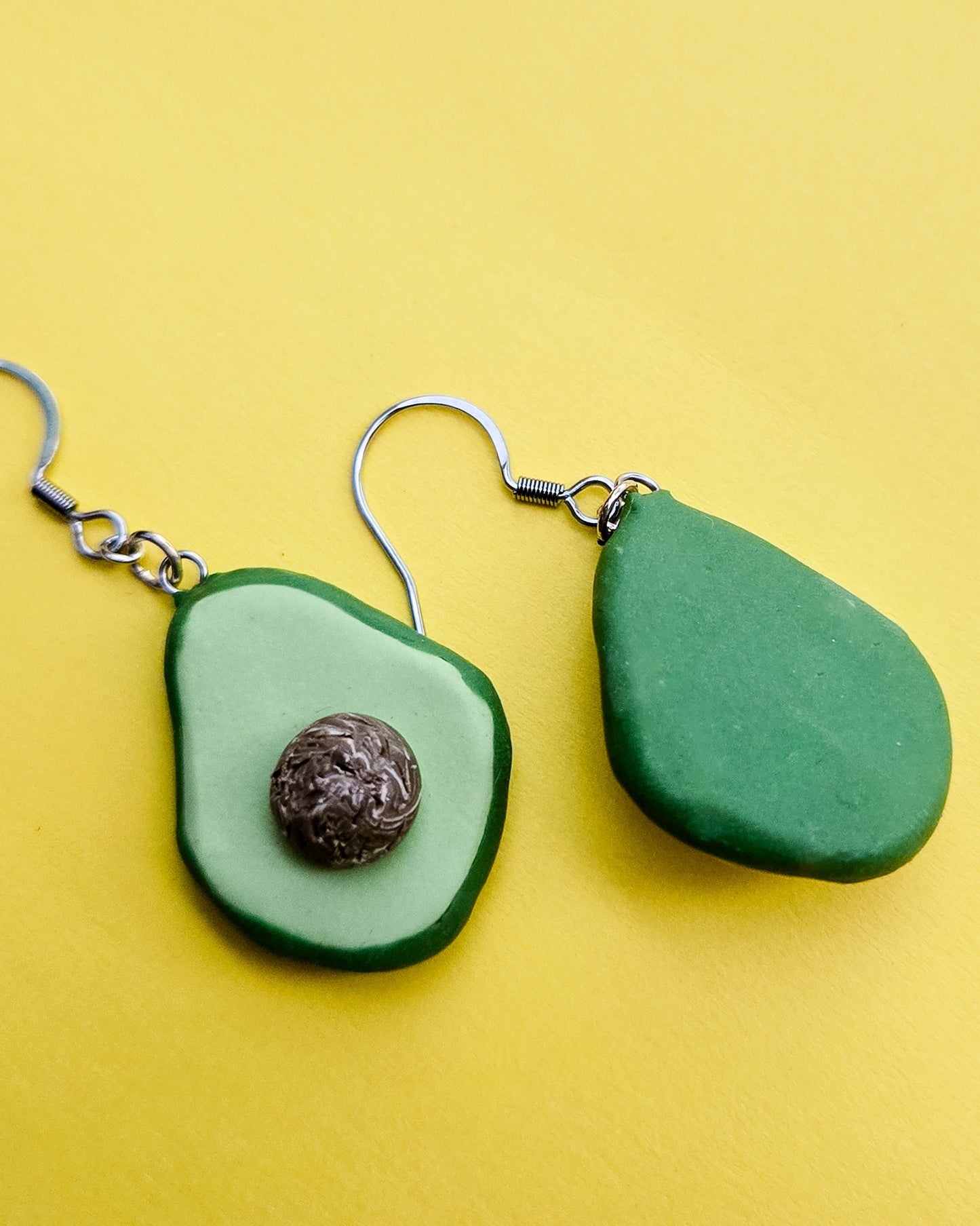 Avocado Earrings, handsculpted