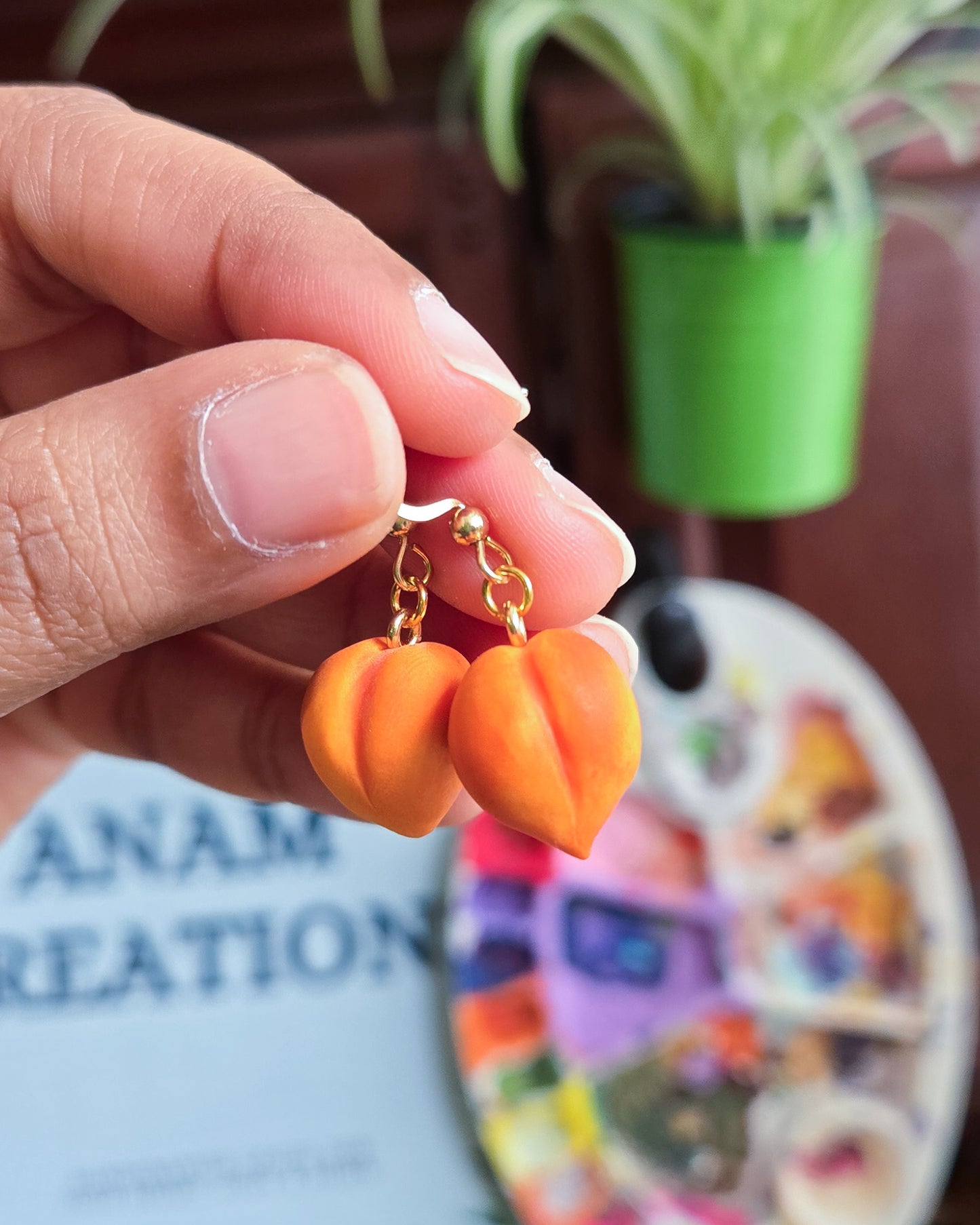 Handsculpted Peach Earrings