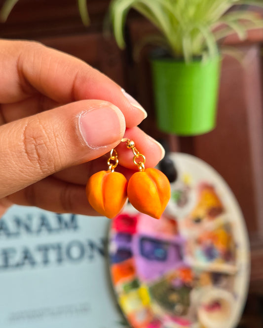 Handsculpted Peach Earrings