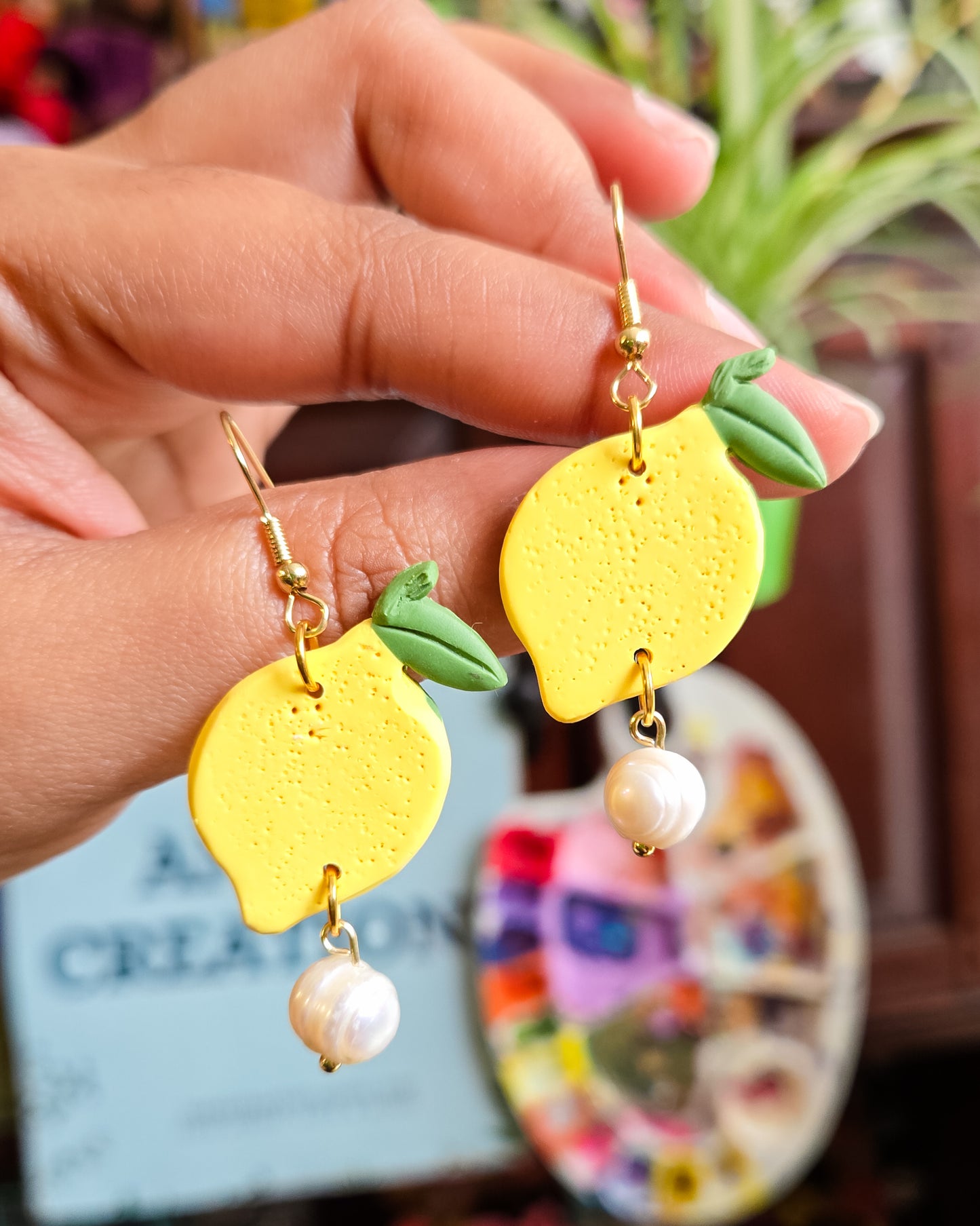 Lemon Pearl Earrings, freshwater potato pearl