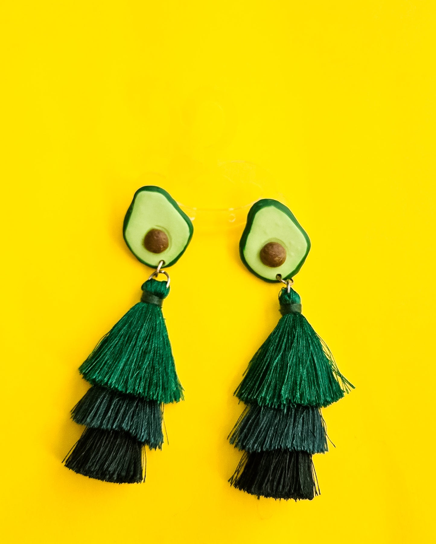 Avocado Tassel Earrings