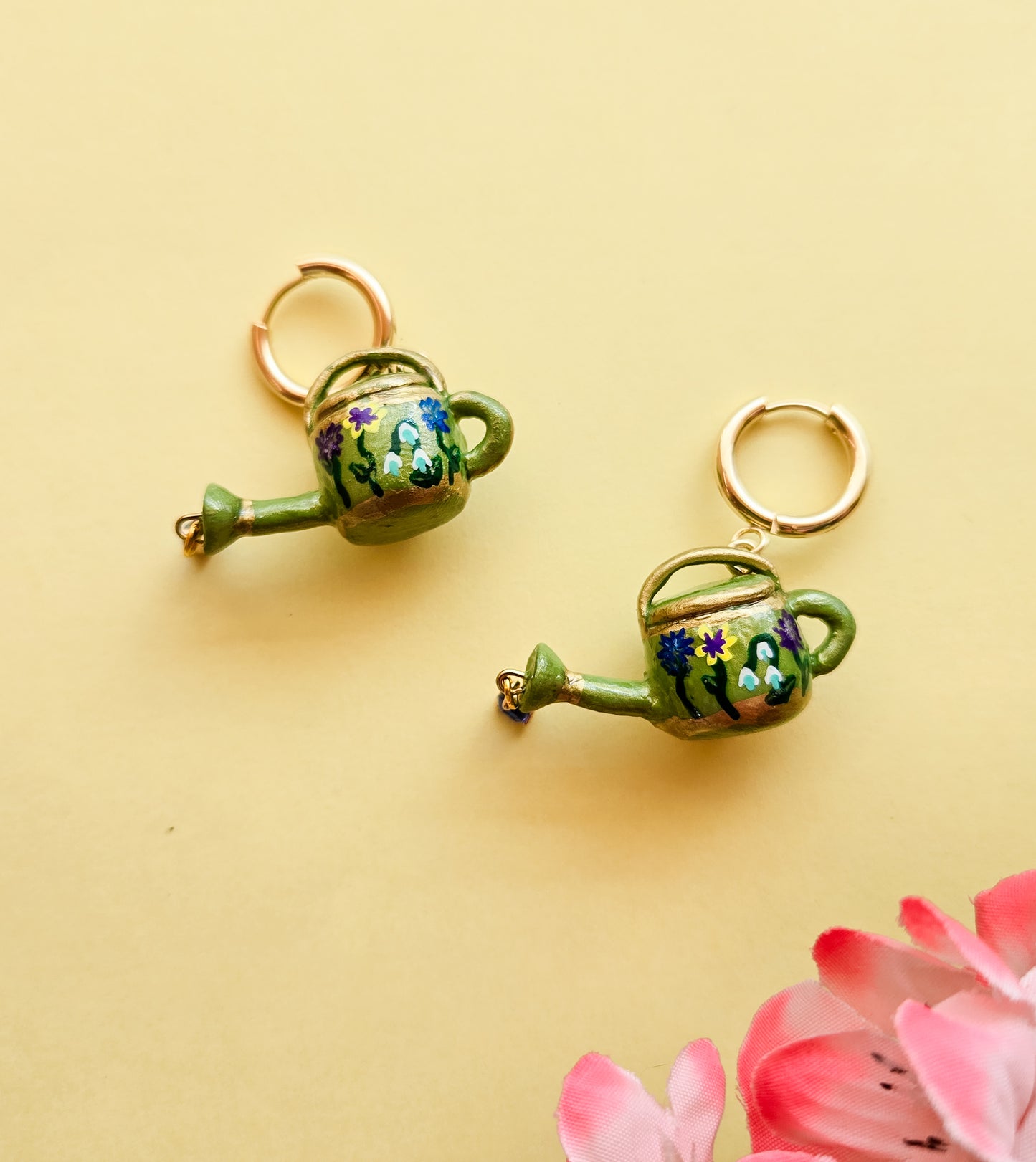 Handsculpted Watering Can Earrings