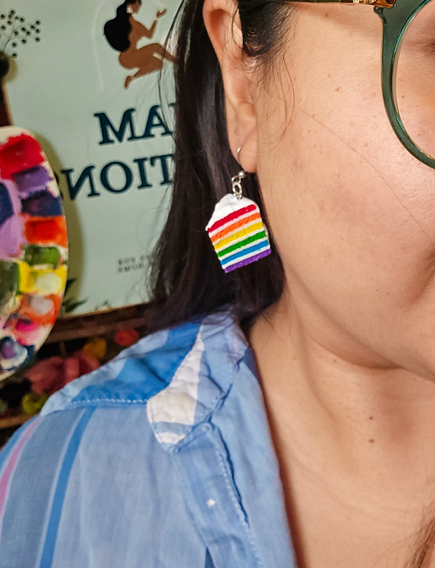Pride Rainbow Cake Earrings