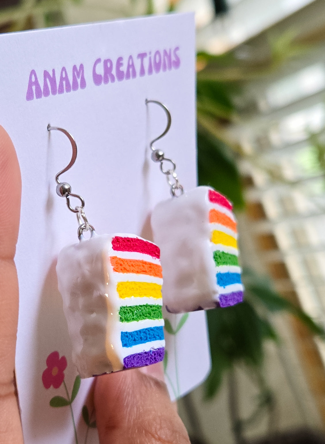 Pride Rainbow Cake Earrings