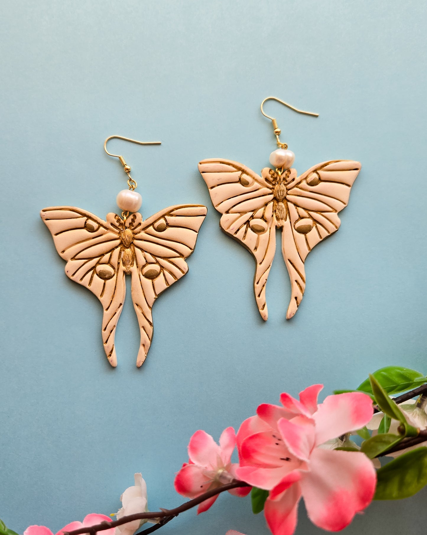 Moth Earrings, TWO colours available