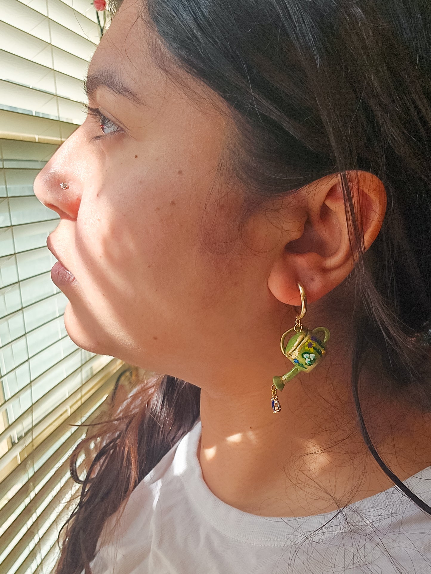 Handsculpted Watering Can Earrings