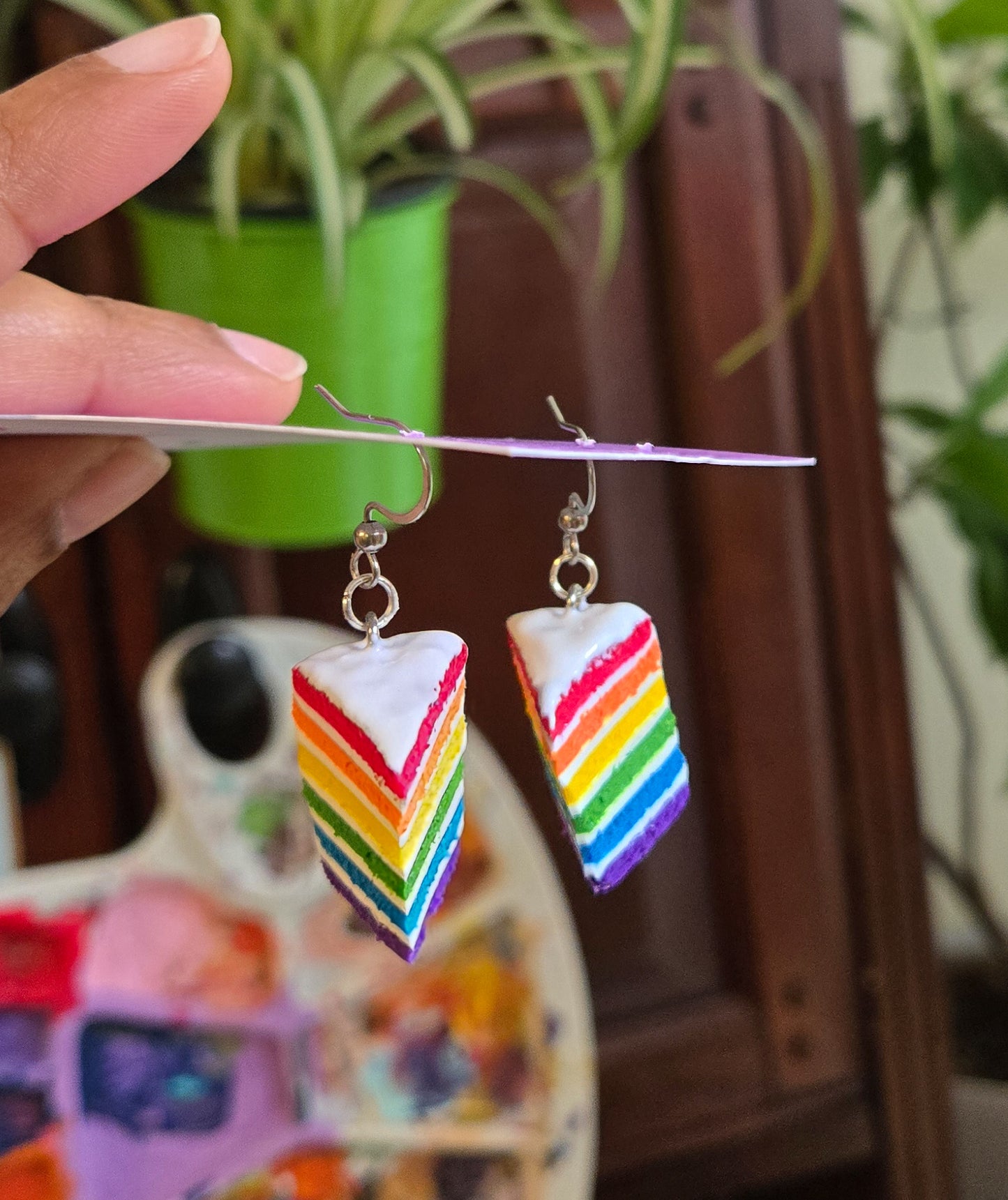Pride Rainbow Cake Earrings