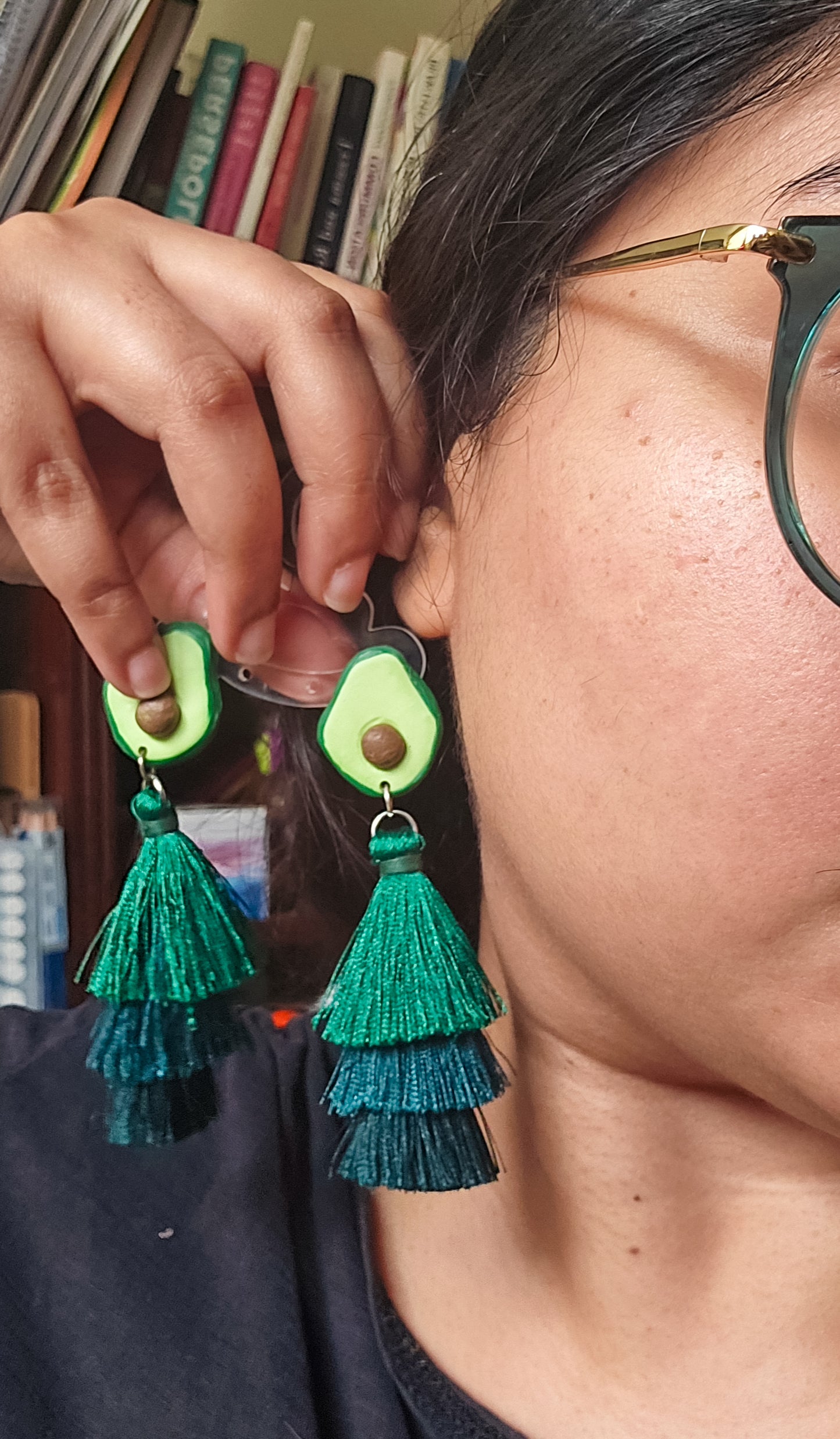 Avocado Tassel Earrings