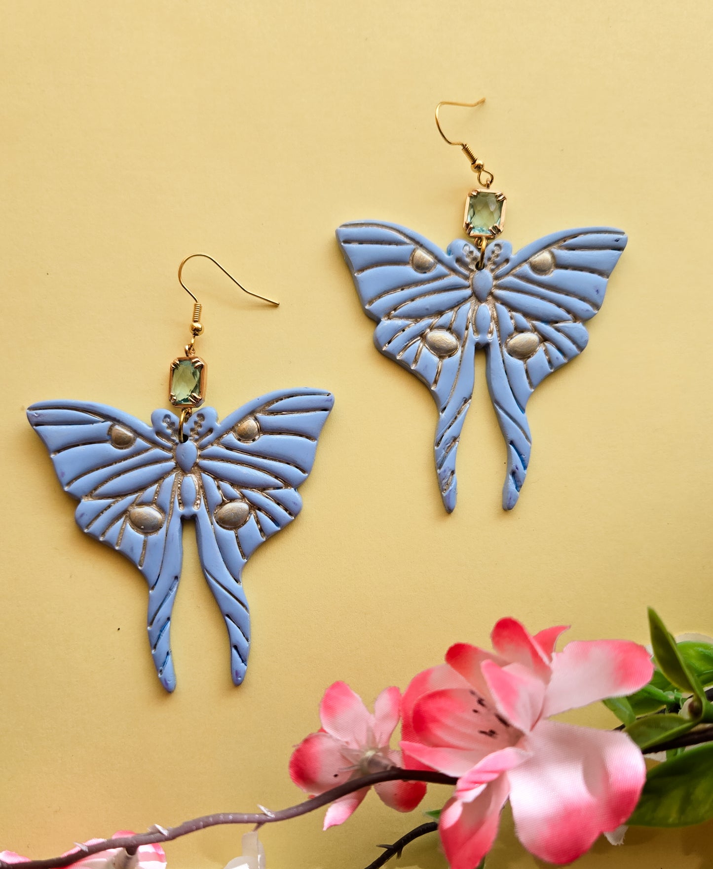 Moth Earrings, TWO colours available