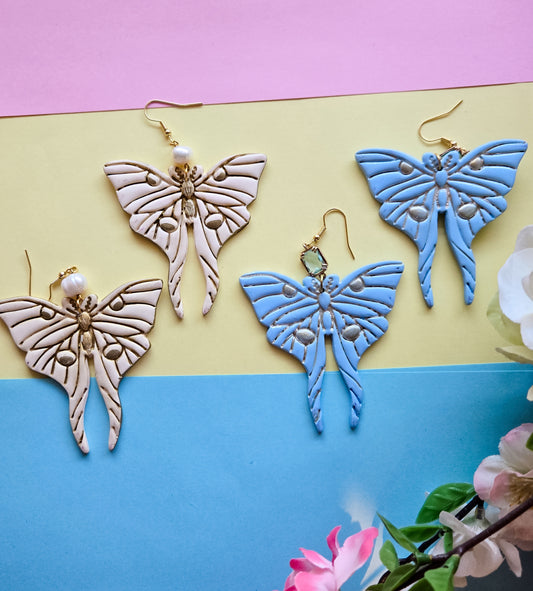 Moth Earrings, TWO colours available